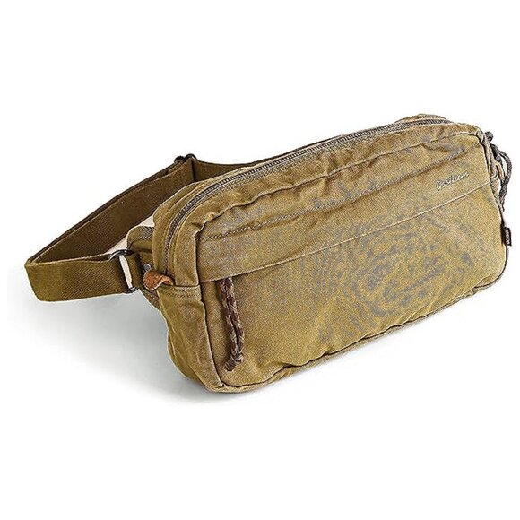 Men’s Crossbody Pack - Canvas Daily Essentials Sling Bag Khaki